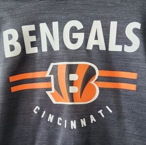 NFL Team Bengals Hoodie Apparel Gray and White Tag